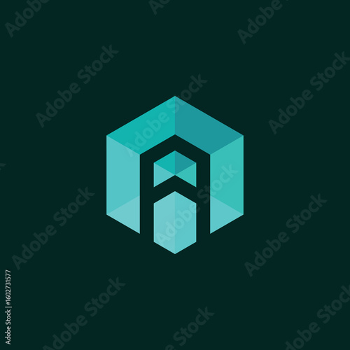 Hexagon Geometric Letter A Logo Design Vector Template