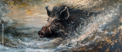 wild boar in the wild and in freedom