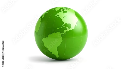 Green globe with continents
