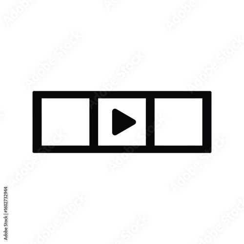 Film Strip Play Button Movie Video Media Entertainment Icon