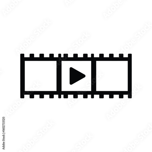 Film Strip Play Button Movie Video Media Entertainment Icon