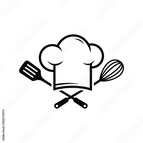Professional Chef Hat Cooking Utensils Culinary Kitchen Restaurant Icon