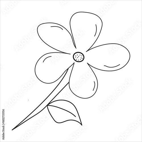 Single Flower Stem with Bloom Isolated icon