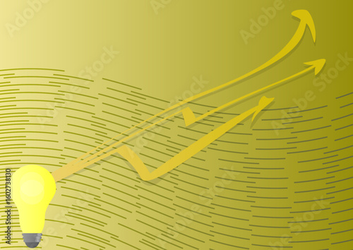light bulb with business graph illustrating a concept of hoe an idea can bring economical growth