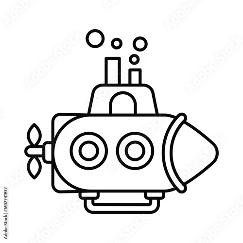 Submarine Vector style icon. Eps 10 file