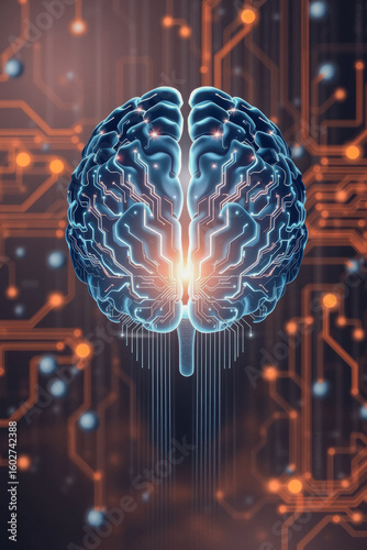 Advanced Neural Network, Human Brain with Circuitry