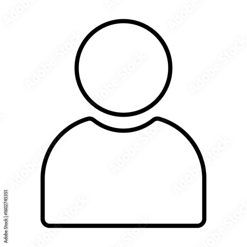人物マークのアイコンイラスト（線画）002