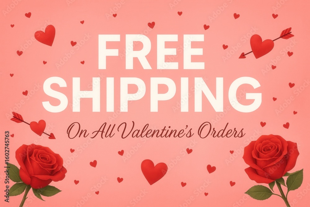 Obraz premium Valentine's promotional banner with 