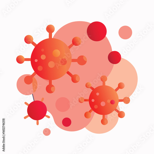 Oranges reds virus shapes abstract vector