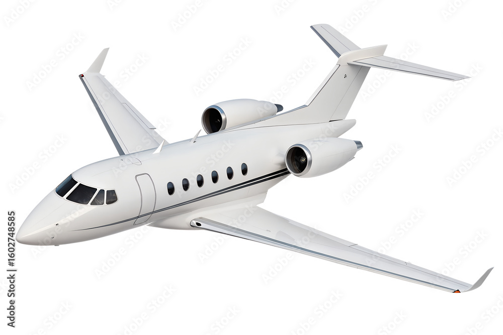 Fototapeta premium Isolated jet airplane on white for air travel and aviation