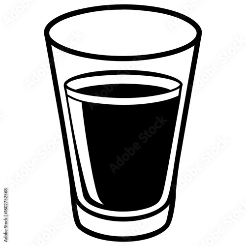 Espresso Shot Glass Vector Printable Coffee Cup Graphic Design for Cafes & Menus.