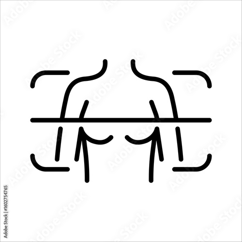 Mammography Icon. Symbol isolated white background. vector illustration. color editable.