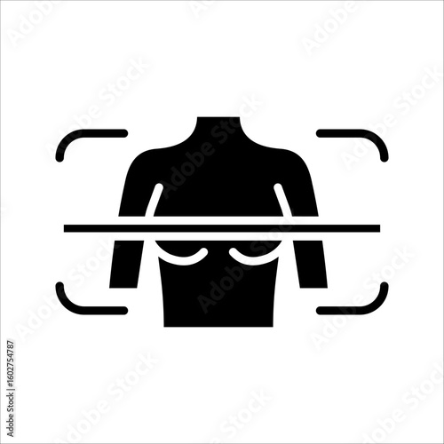 Mammography Icon. Symbol isolated white background. vector illustration. color editable.