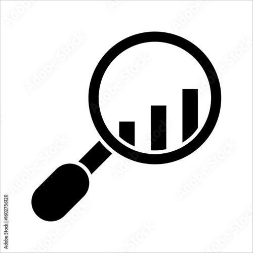 Analysis Icon. Symbol isolated white background. vector illustration. color editable.