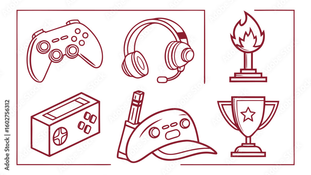 Gaming Icon Set in Purple Haze for Esports, Streaming, and Game UI Design Gaming Icon Set in Purple Haze for Esports, Streaming, and Game UI Design