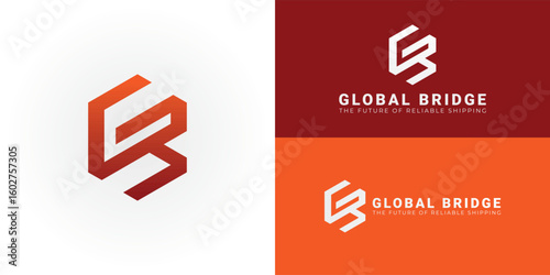 Modern GB monogram logo for logistics and shipping. Its geometric design symbolizes global connections, precision, and reliable service, perfect for efficient transport solutions.