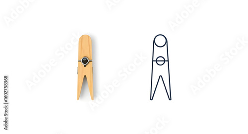 Clothespin icon, Clothes clipart, Spring clothespin, Pin for laundry, Decorative clothespin, Paper clip clothespin, Traditional clothespin, Clothespin isolated, Clothes hanger pin, Laundry tool, Dryin