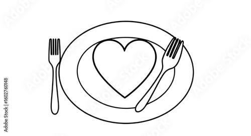 heart tableware, love food icon, heart-shaped dish, plate with heart, romantic meal icon, dinner plate with heart, heart plate clipart, heart plate graphic, heart dinnerware, heart-shaped serving plat
