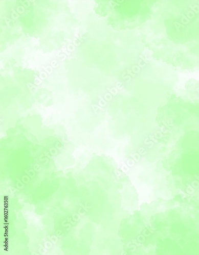 Abstract Watercolor Painting With Green and White Shades for Background Use