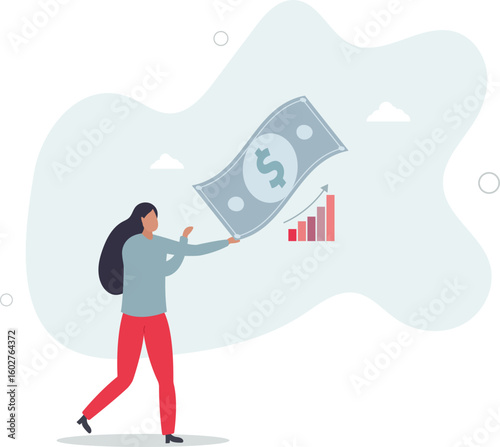 Investment profit growth, financial advisor or wealth management, make money to get rich or increase earning or income concept.human life.