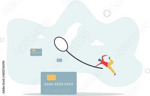 Credit card debt compromise, accept failure and negotiate with debtor concept.human life.