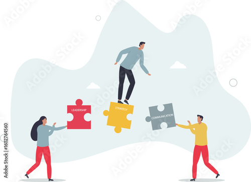 Team collaboration or teamwork with effective partnership.human life.