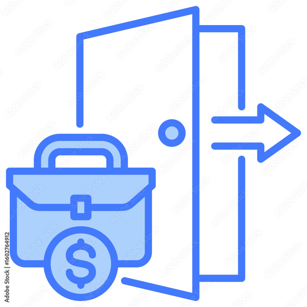 Obraz premium Exit Blue Icon
