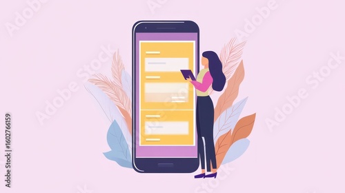 Woman using a smartphone app