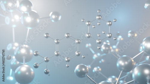 Quadro su tela org-12962 molecular structure, 3d model molecule, pyridinylpiperazine drug struc