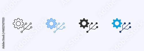 Version Control Icon Set Multiple Style Collection