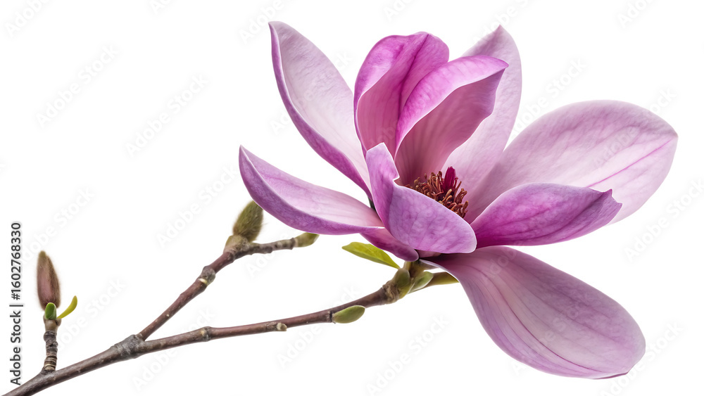 Obraz premium purple magnolia flower magnolia felix isolated on white background PNG, AI GENERATED