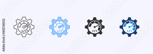 Performance Optimization Icon Set Multiple Style Collection