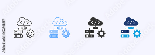 Infrastructure As Code Icon Set Multiple Style Collection