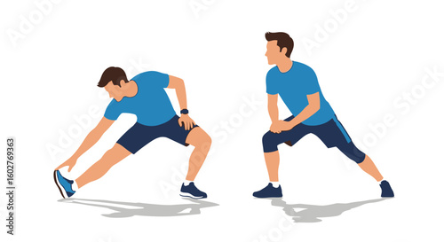 Dynamic Stretching Routine Enhancing Flexibility and Athletic Performance with Side Bend and Hamstring Stretches – A Visual Guide