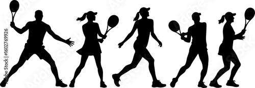 Tennis, players, group, team, vector bundle