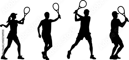 Tennis, players, group, team, vector bundle