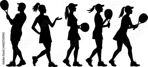 Tennis, players, group, team, vector bundle