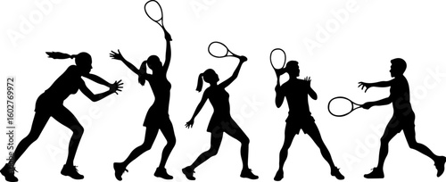 Tennis, players, group, team,  vector