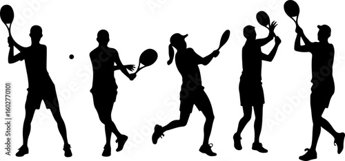 Tennis, players, group, team,  vector