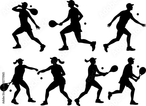 Tennis, players, group, team,  vector