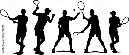 Tennis, players, group, team,  vector