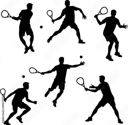 Tennis, players, group, team,  vector