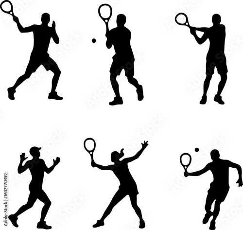 Tennis, players, group, team,  vector