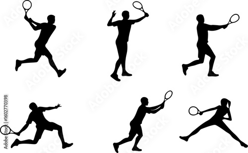 Tennis, players, group, team,  vector