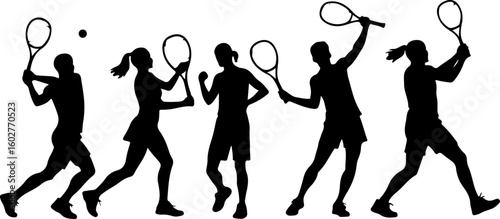 Tennis, players, group, team,  vector