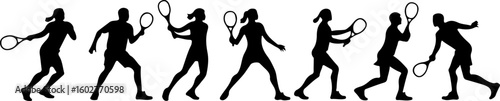Tennis, players, group, team,  vector