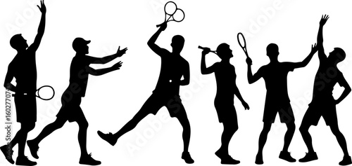Tennis, players, group, team,  vector