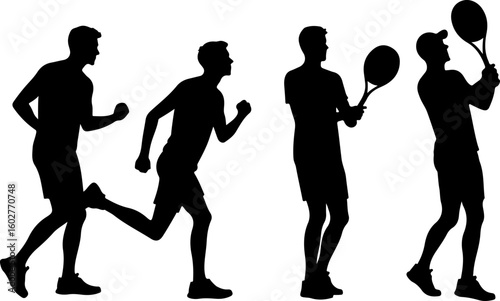 Tennis, players, group, team,  vector