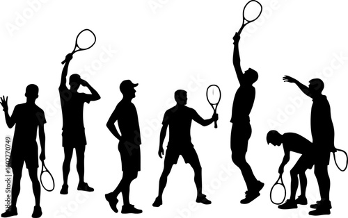 Tennis, players, group, team,  vector