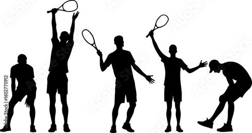 Tennis, players, group, team,  vector